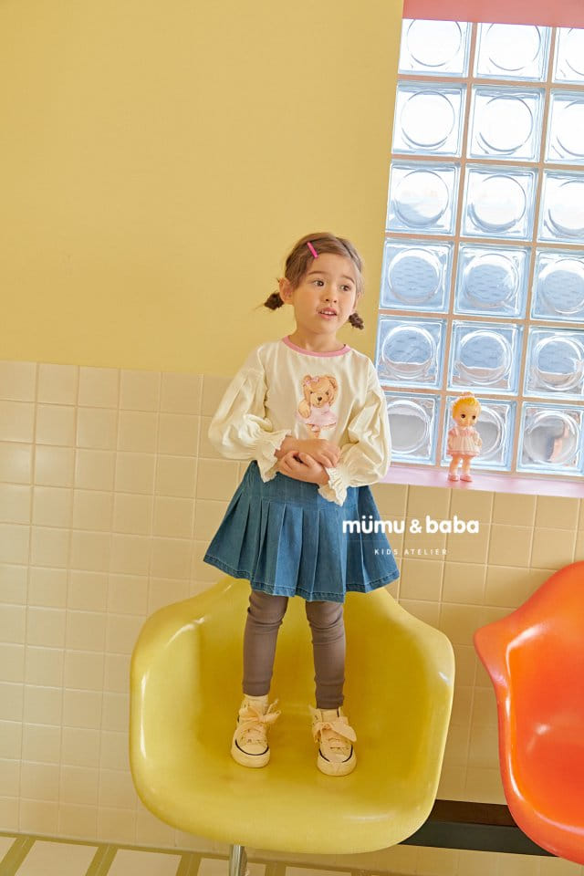 Mumunbaba - Korean Children Fashion - #kidsshorts - BB Denim Skirt Leggings - 7