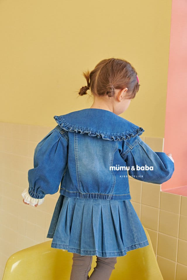 Mumunbaba - Korean Children Fashion - #kidsshorts - Vivid Denim Span Jacket - 3
