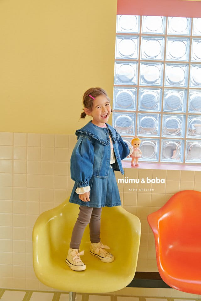 Mumunbaba - Korean Children Fashion - #kidsstore - BB Denim Skirt Leggings - 8