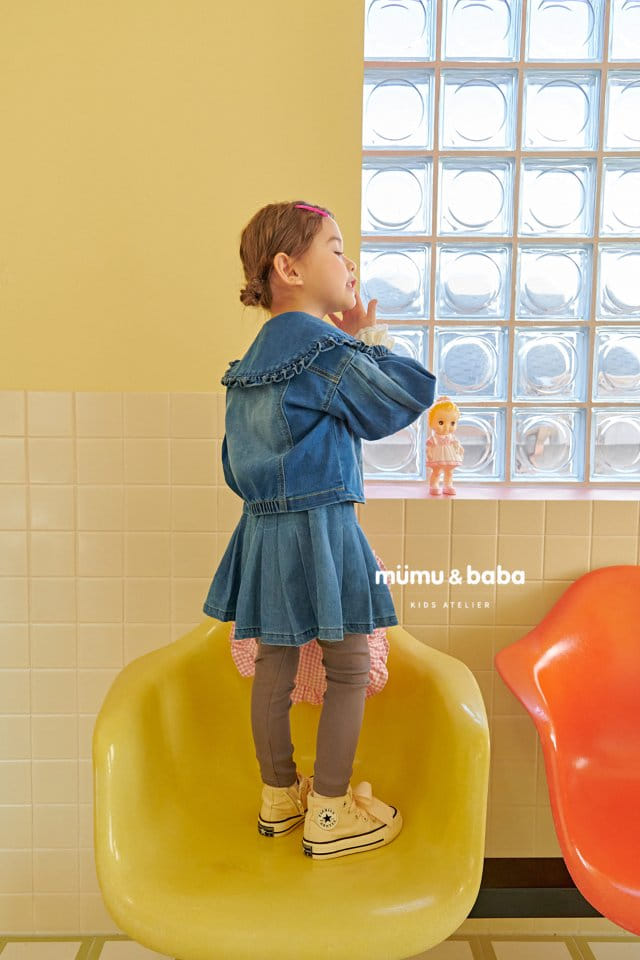 Mumunbaba - Korean Children Fashion - #kidsshorts - Vivid Denim Span Jacket - 4