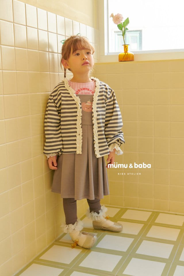 Mumunbaba - Korean Children Fashion - #magicofchildhood - Stripes Frill Cardigan - 9