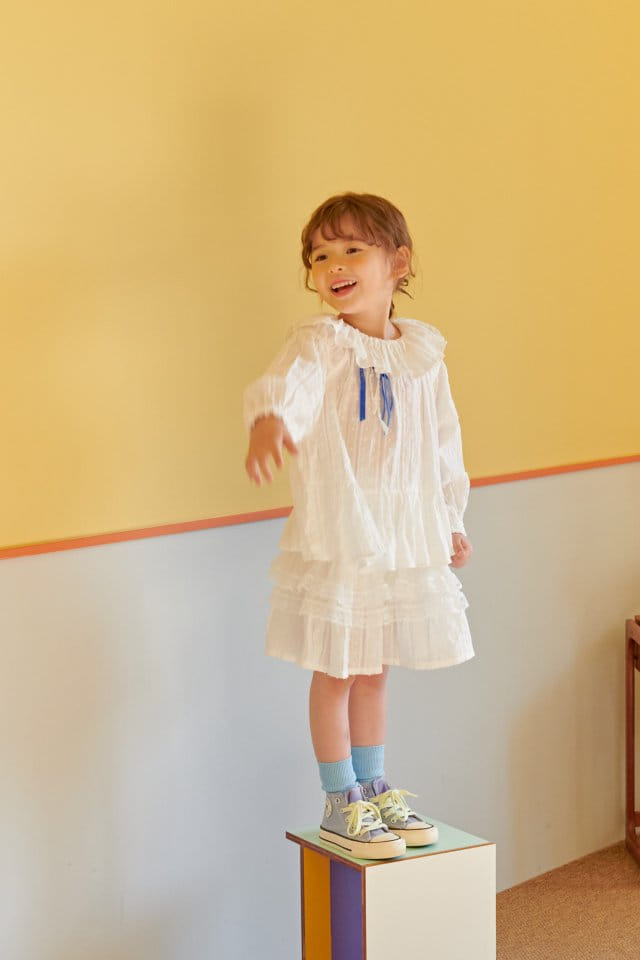 Mumunbaba - Korean Children Fashion - #minifashionista - Marian White Blouse - 5