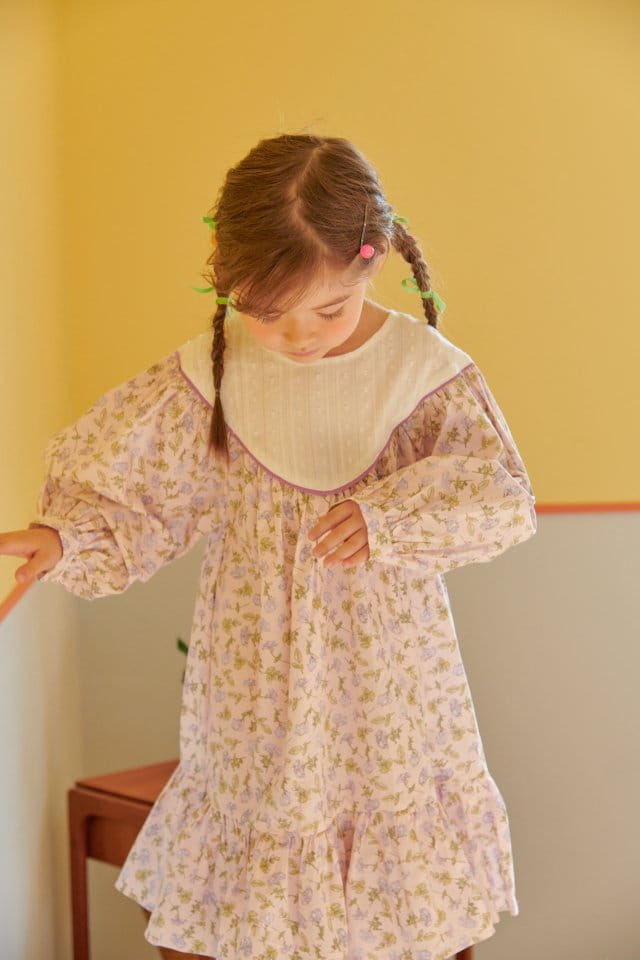 Mumunbaba - Korean Children Fashion - #prettylittlegirls - Violet Flower One-piece