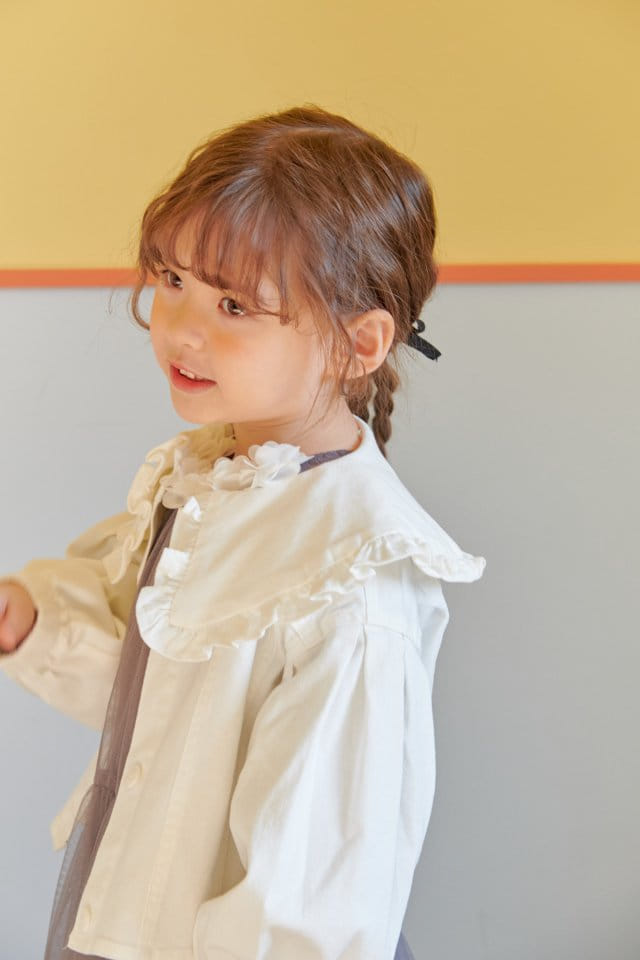 Mumunbaba - Korean Children Fashion - #prettylittlegirls - Jane White Span Jacket - 9