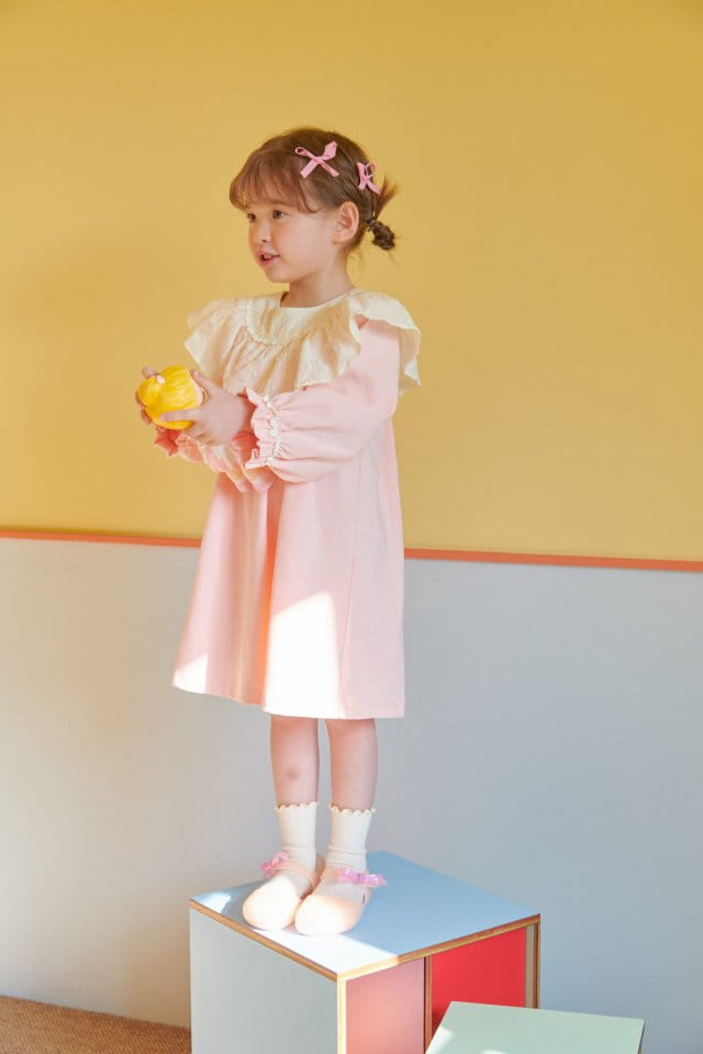 Mumunbaba - Korean Children Fashion - #todddlerfashion - Cream Lace One-piece - 2