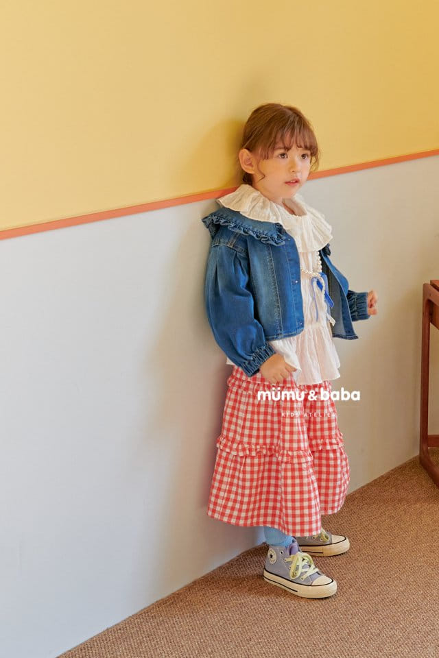 Mumunbaba - Korean Children Fashion - #toddlerclothing - Katy Check Long Skirt