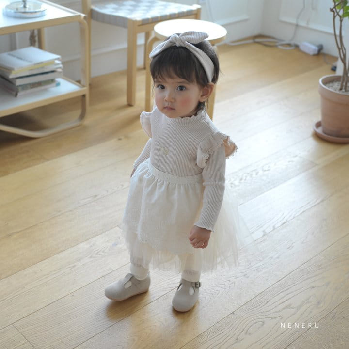 Neneru - Korean Baby Fashion - #babyboutique - Shushu Mesh Bodysuit Leggings Set with Hairband - 8
