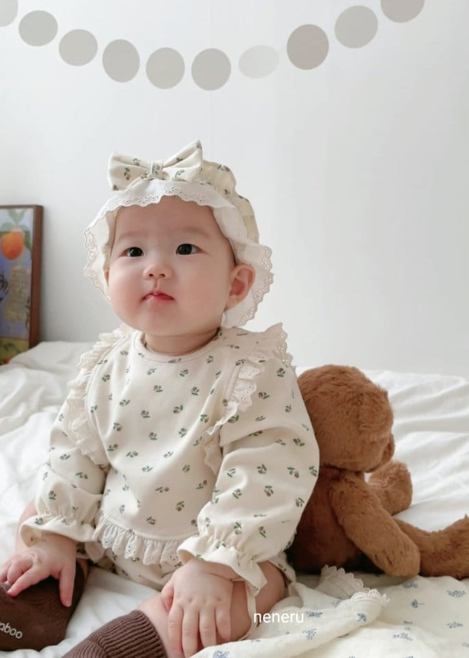 Neneru - Korean Baby Fashion - #babyboutique - Luda Bodysuit with Bib Hat Flower - 7