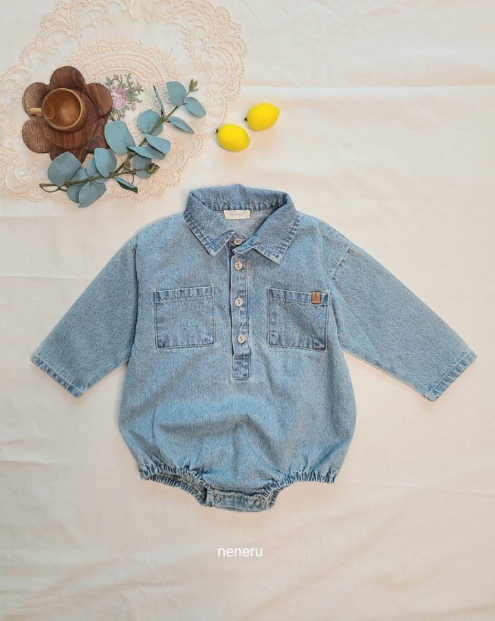 Neneru - Korean Baby Fashion - #babyboutiqueclothing - Marie Denim Bodysuit - 9