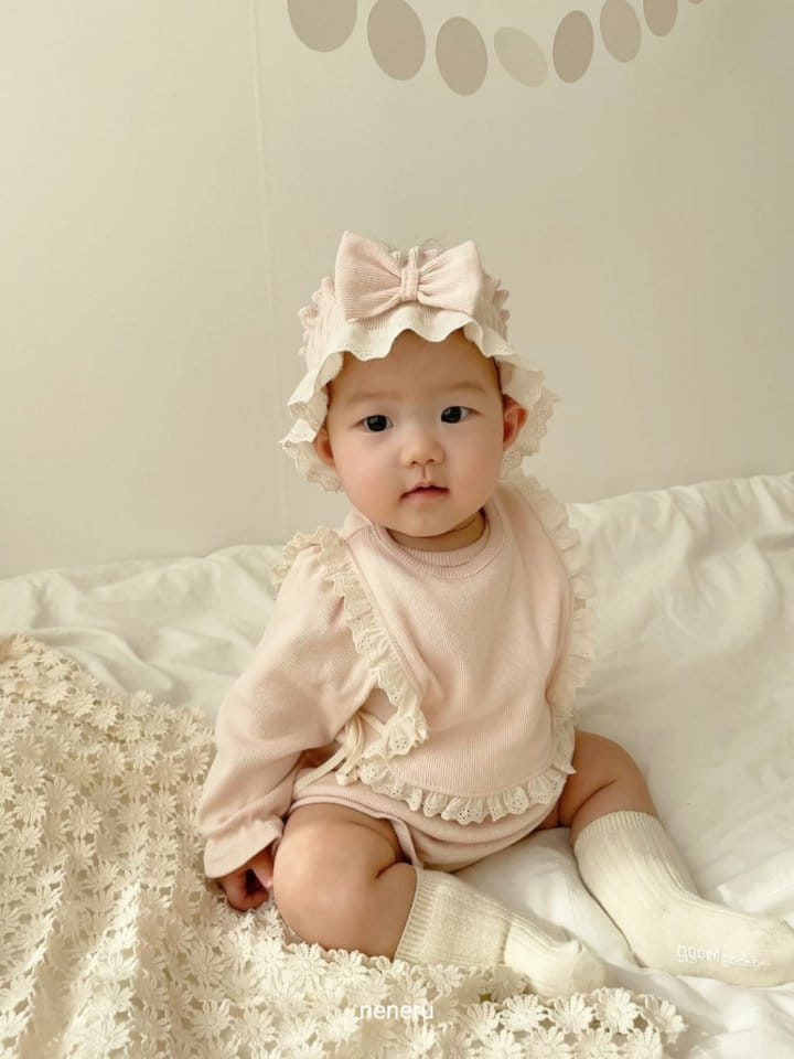 Neneru - Korean Baby Fashion - #babyboutiqueclothing - Luda Bodysuit with Bib Hat Flower - 8
