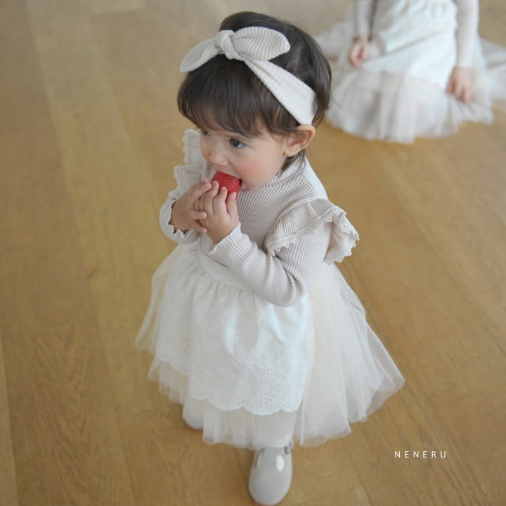 Neneru - Korean Baby Fashion - #babyclothing - Shushu Mesh Bodysuit Leggings Set with Hairband - 11