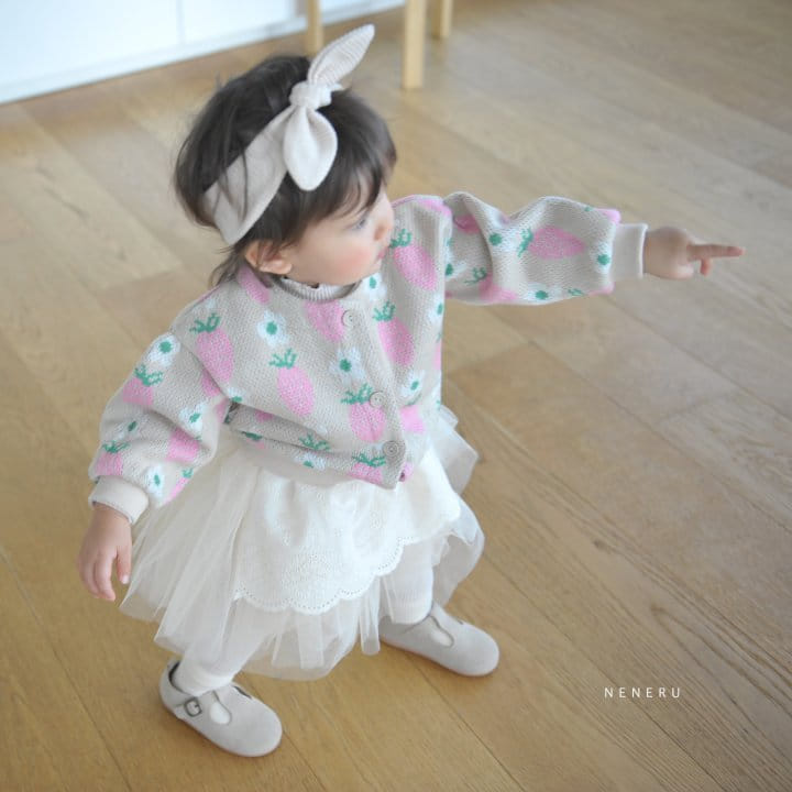 Neneru - Korean Baby Fashion - #babyclothing - Baby Strawberry Flower Cardigan - 6