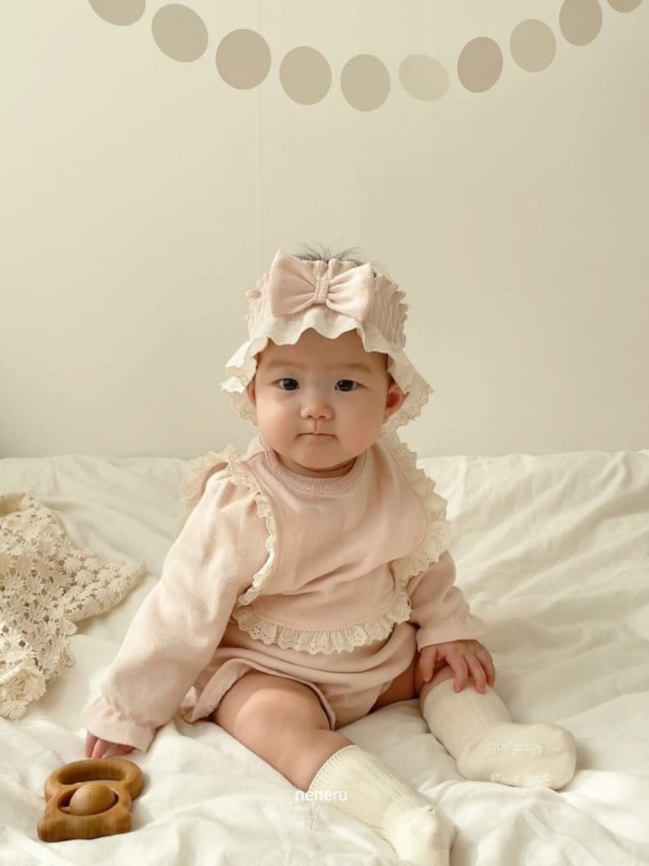 Neneru - Korean Baby Fashion - #babyclothing - Luda Bodysuit with Bib Hat Flower - 9