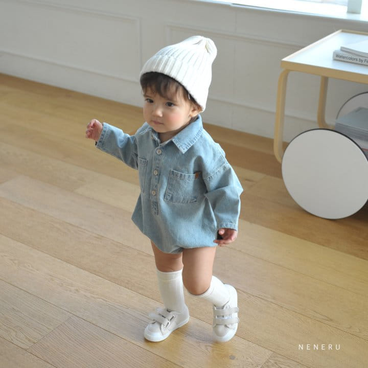Neneru - Korean Baby Fashion - #babyfashion - Marie Denim Bodysuit - 11