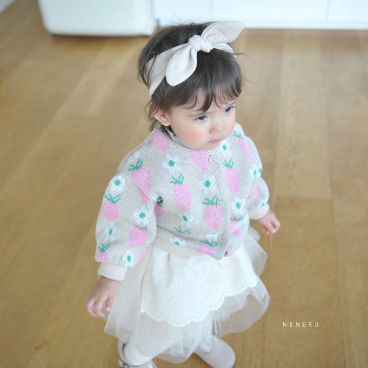 Neneru - Korean Baby Fashion - #babyfashion - Baby Strawberry Flower Cardigan - 7