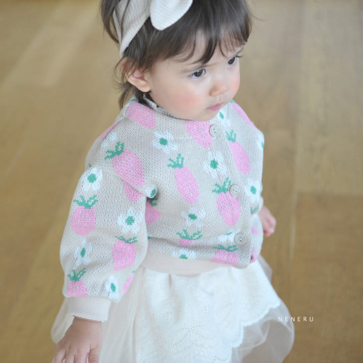 Neneru - Korean Baby Fashion - #babyfever - Baby Strawberry Flower Cardigan - 8