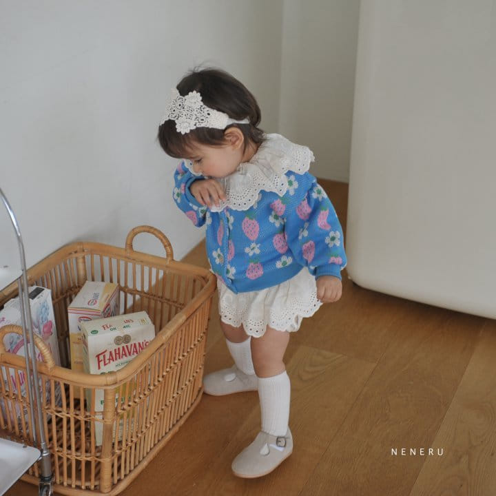 Neneru - Korean Baby Fashion - #babygirlfashion - Baby Strawberry Flower Cardigan - 9