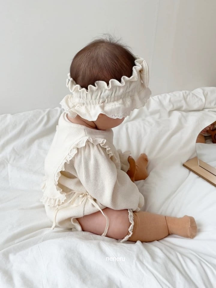 Neneru - Korean Baby Fashion - #babygirlfashion - Luda Bodysuit with Bib Hat Flower - 12