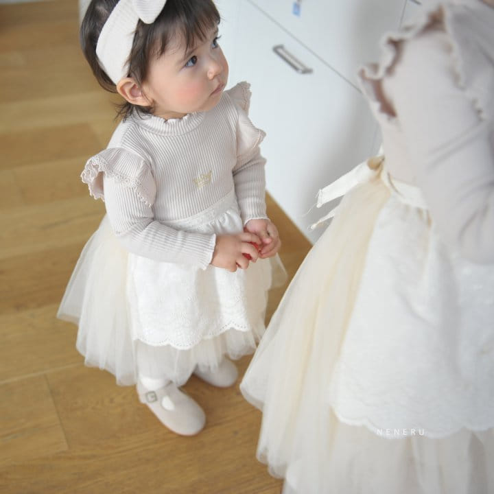 Neneru - Korean Baby Fashion - #babyoninstagram - Shushu Mesh Bodysuit Leggings Set with Hairband