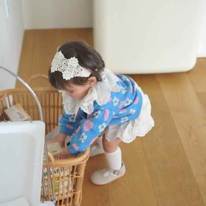 Neneru - Korean Baby Fashion - #babyootd - Baby Strawberry Flower Cardigan - 12