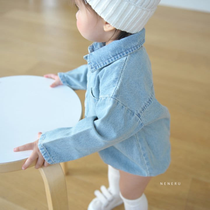 Neneru - Korean Baby Fashion - #babyoutfit - Marie Denim Bodysuit - 3