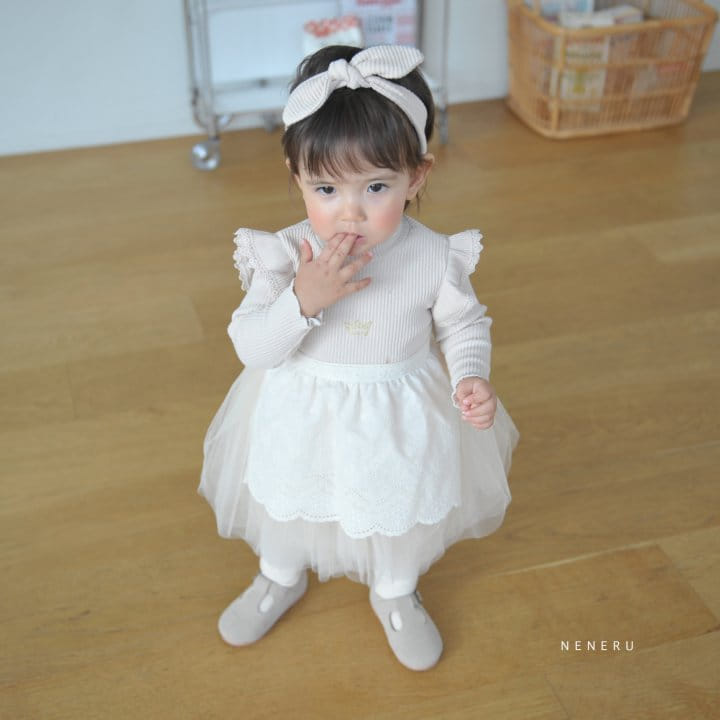 Neneru - Korean Baby Fashion - #babyoutfit - Shushu Mesh Bodysuit Leggings Set with Hairband - 4