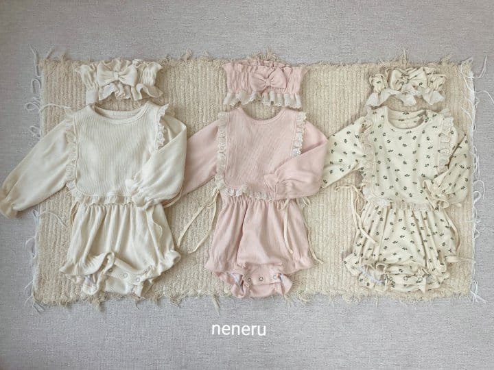 Neneru - Korean Baby Fashion - #babyoutfit - Luda Bodysuit with Bib Hat Flower