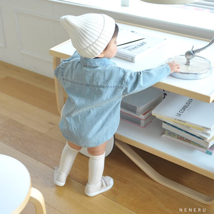 Neneru - Korean Baby Fashion - #babyoutfit - Marie Denim Bodysuit - 4