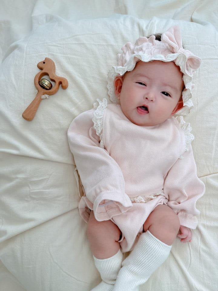 Neneru - Korean Baby Fashion - #babywear - Luda Bodysuit with Bib Hat Flower - 3