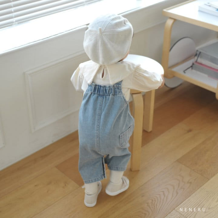 Neneru - Korean Baby Fashion - #onlinebabyboutique - Lucky Denim Dungarees - 2