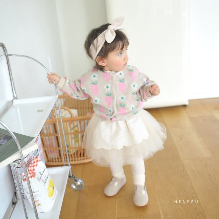 Neneru - Korean Baby Fashion - #onlinebabyboutique - Baby Strawberry Flower Cardigan