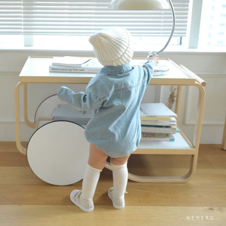 Neneru - Korean Baby Fashion - #onlinebabyshop - Marie Denim Bodysuit - 6
