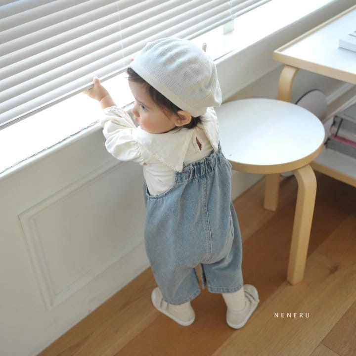 Neneru - Korean Baby Fashion - #onlinebabyshop - Lucky Denim Dungarees - 3