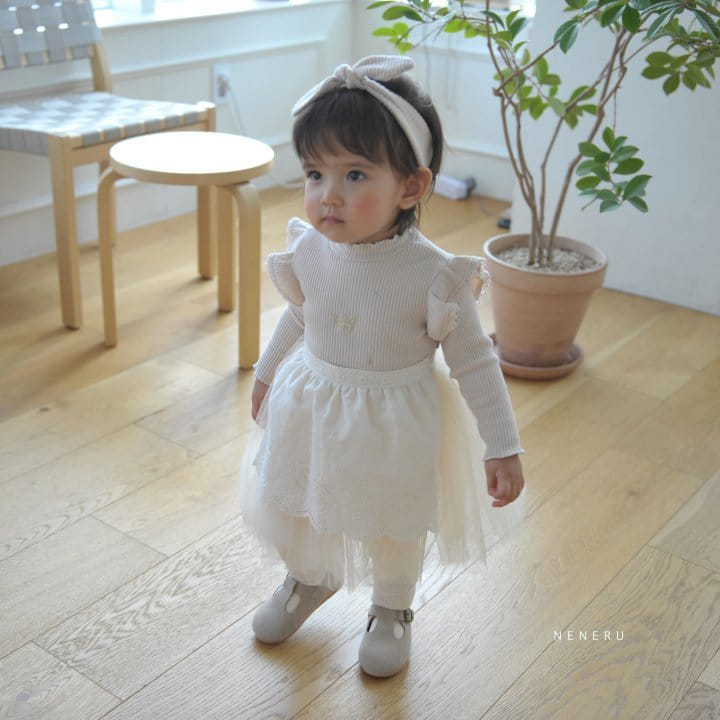 Neneru - Korean Baby Fashion - #onlinebabyshop - Shushu Mesh Bodysuit Leggings Set with Hairband - 7