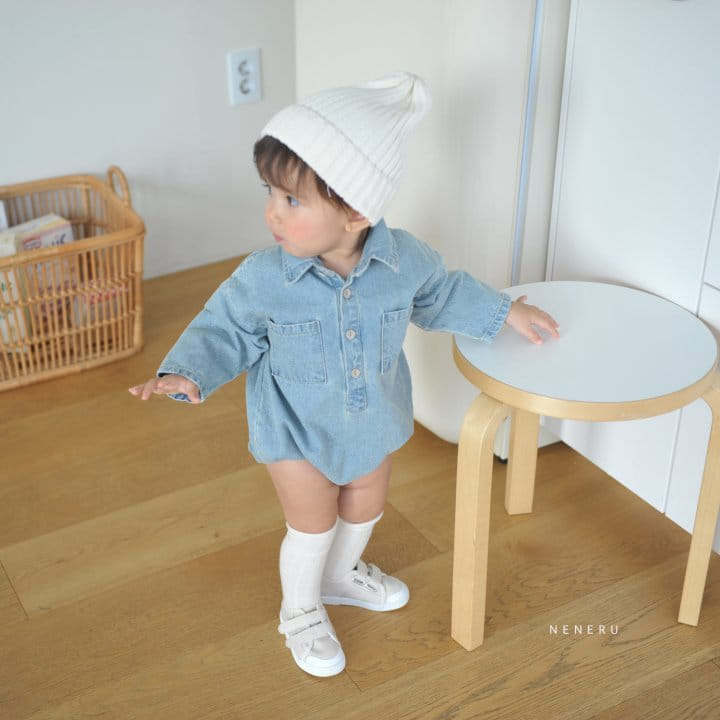 Neneru - Korean Baby Fashion - #smilingbaby - Marie Denim Bodysuit - 7
