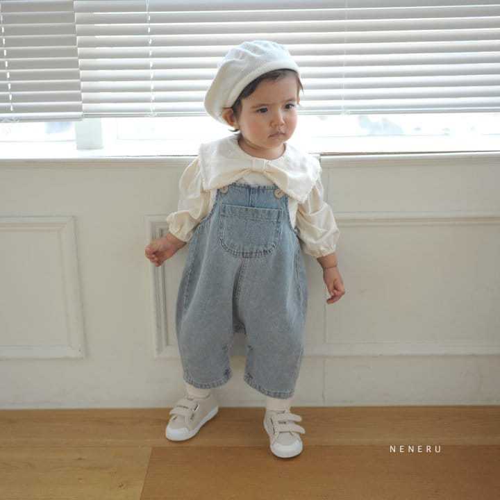 Neneru - Korean Baby Fashion - #onlinebabyshop - Lucky Denim Dungarees - 4