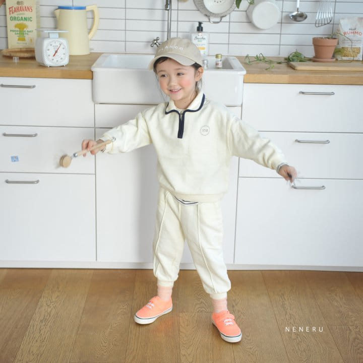 Neneru - Korean Children Fashion - #Kfashion4kids - Twotwo Collar Top Bottom Set - 6