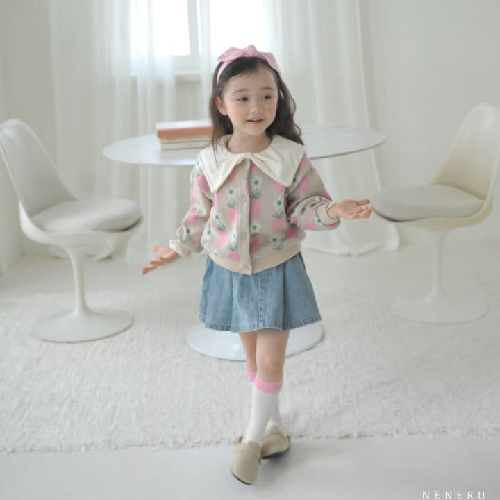 Neneru - Korean Children Fashion - #Kfashion4kids - Kid Strawberry Flower Cardigan - 12