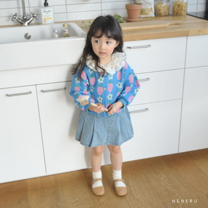 Neneru - Korean Children Fashion - #stylishchildhood - Kid Strawberry Flower Cardigan - 4