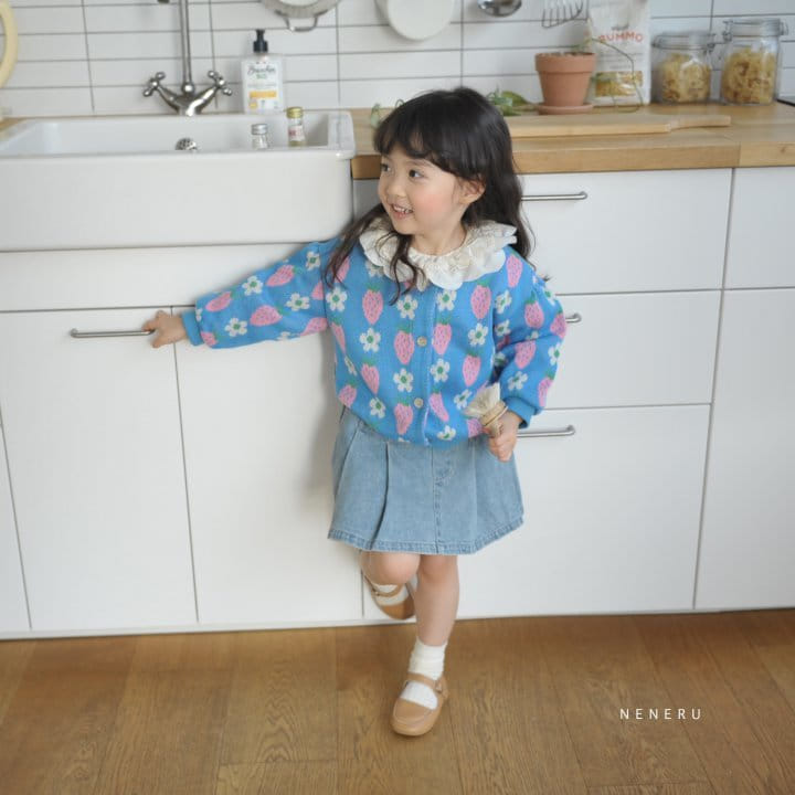 Neneru - Korean Children Fashion - #childrensboutique - Kid Strawberry Flower Cardigan - 5