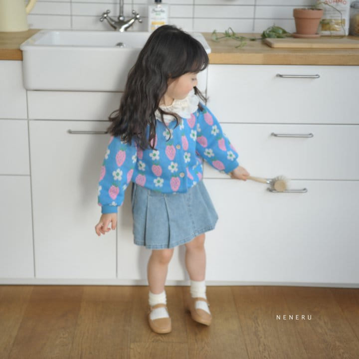 Neneru - Korean Children Fashion - #designkidswear - Kid Strawberry Flower Cardigan - 6
