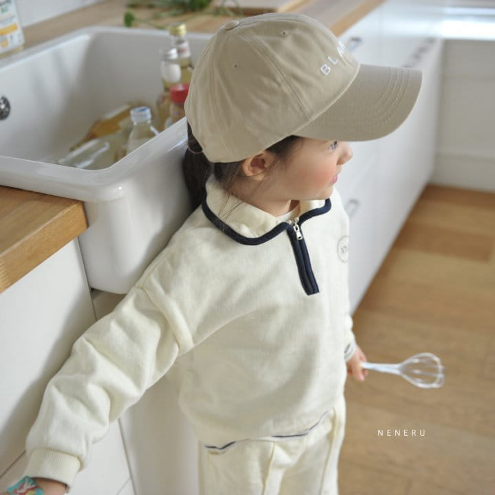 Neneru - Korean Children Fashion - #kidsshorts - Twotwo Collar Top Bottom Set - 4