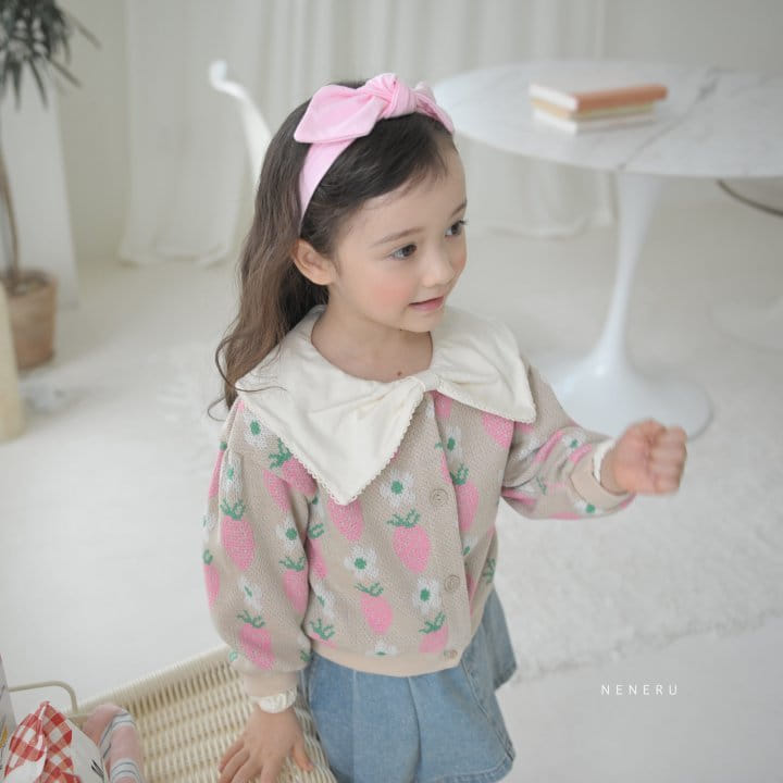 Neneru - Korean Children Fashion - #kidsstore - Kid Strawberry Flower Cardigan - 10