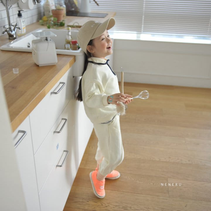 Neneru - Korean Children Fashion - #kidzfashiontrend - Twotwo Collar Top Bottom Set - 5