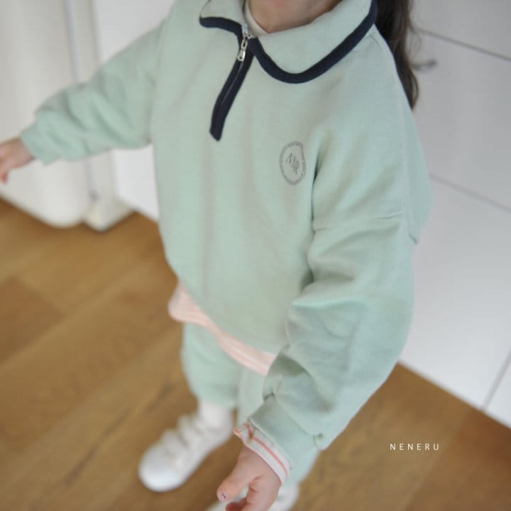 Neneru - Korean Children Fashion - #magicofchildhood - Twotwo Collar Top Bottom Set - 8