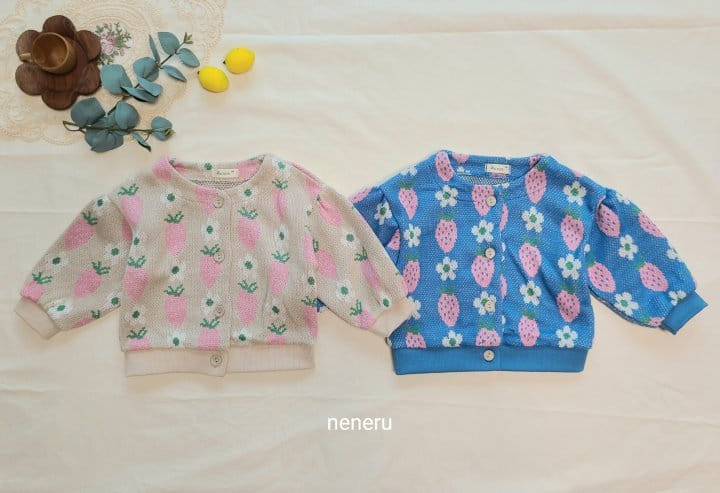 Neneru - Korean Children Fashion - #todddlerfashion - Kid Strawberry Flower Cardigan