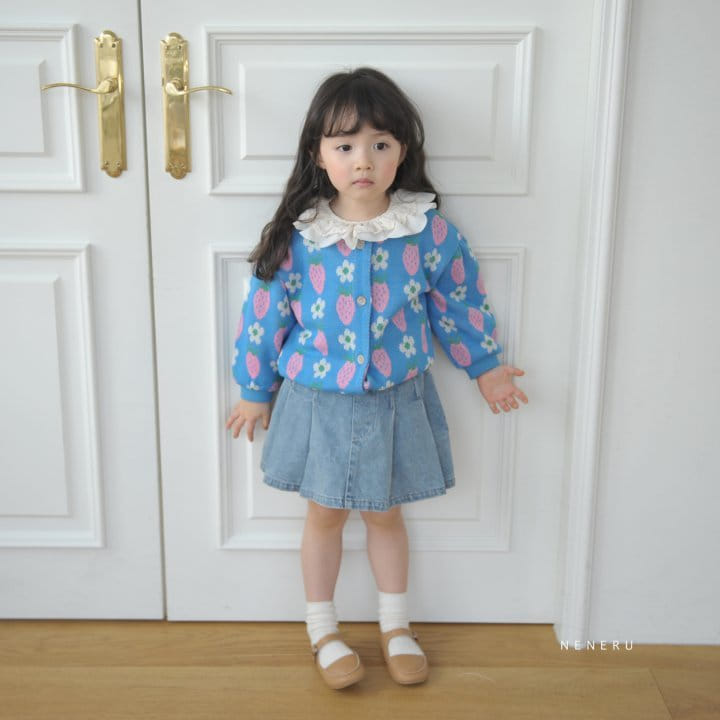 Neneru - Korean Children Fashion - #toddlerclothing - Kid Strawberry Flower Cardigan - 2