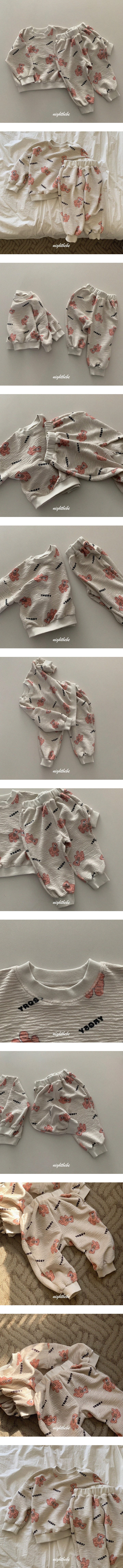 Night Bebe - Korean Baby Fashion - #babyboutiqueclothing - Teddy Bear Top Bottom SET