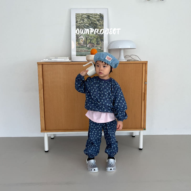O Wa - Korean Children Fashion - #fashionkids - Denim Beret Hat - 7