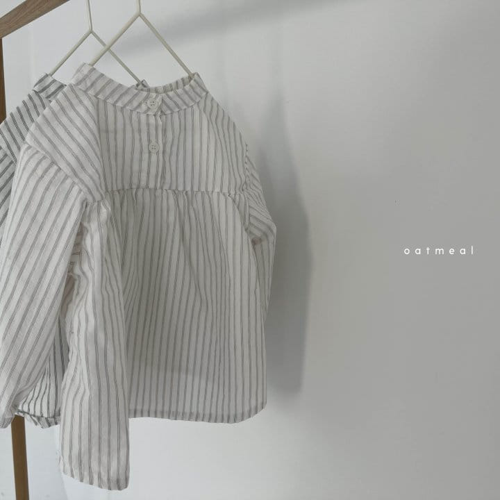 Oatmeal - Korean Children Fashion - #designkidswear - Dalla Stripes Blouse - 5